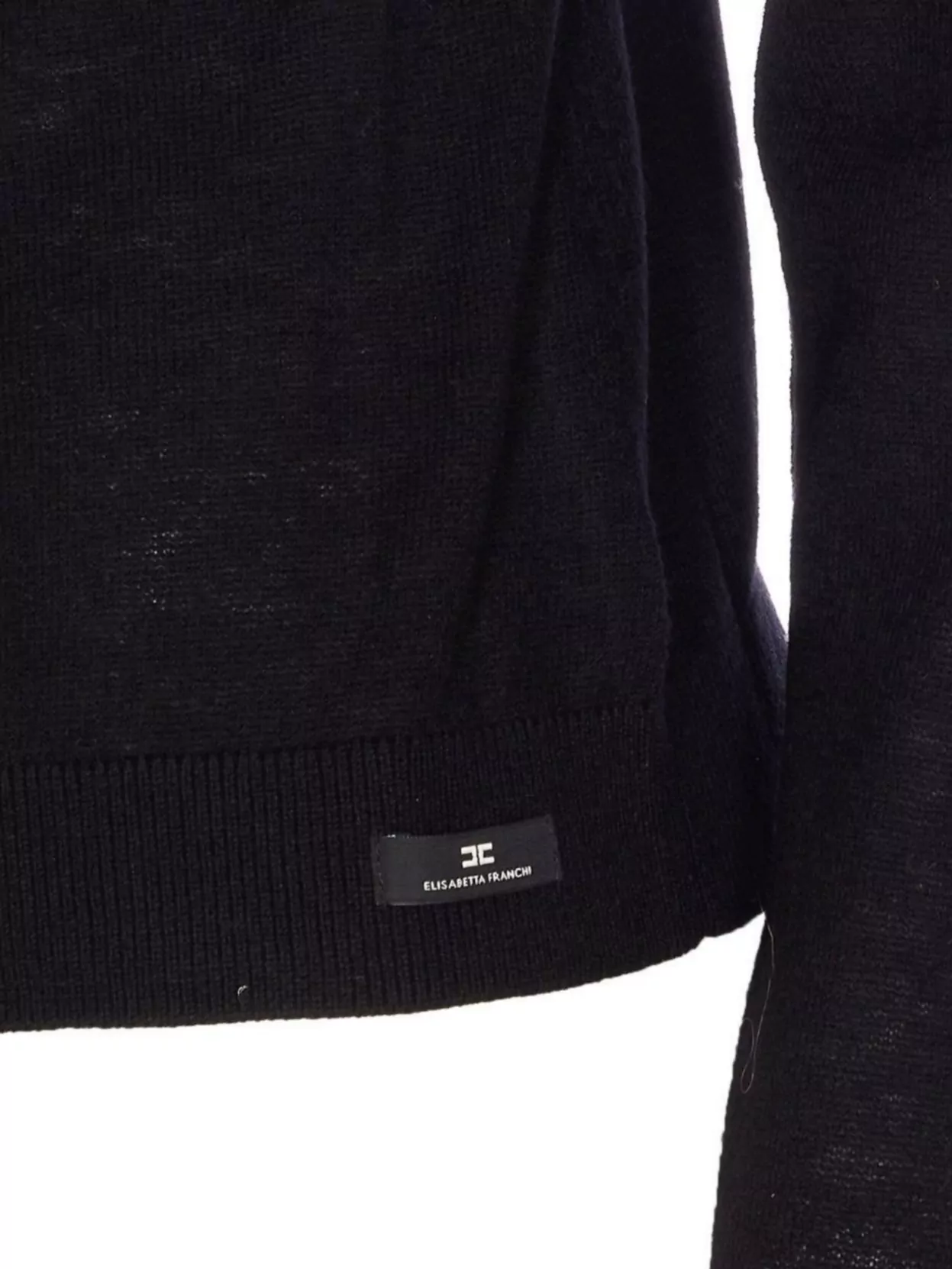 Elisabetta Franchi Long Sleeve Cardigan With Ribbed Texture And Pockets