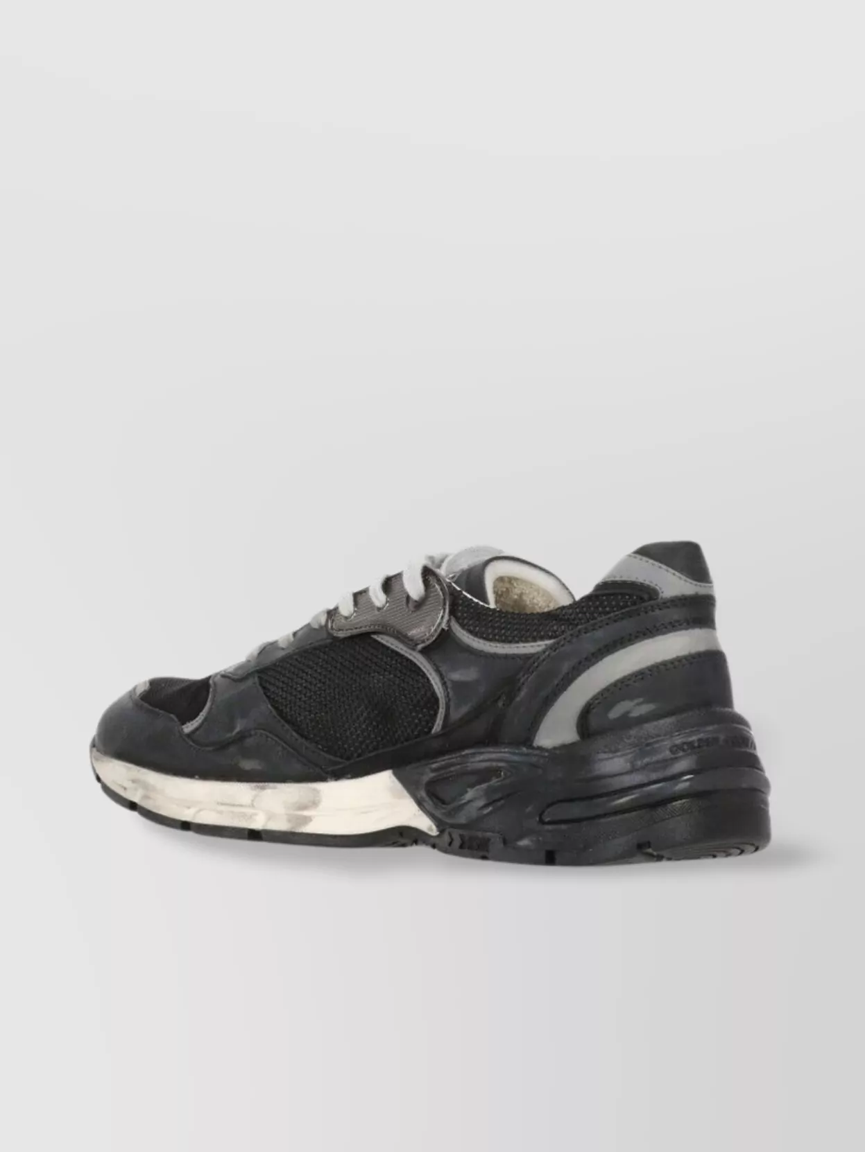 Golden Goose Black Leather And Mesh Running Dad Sneakers In Black
