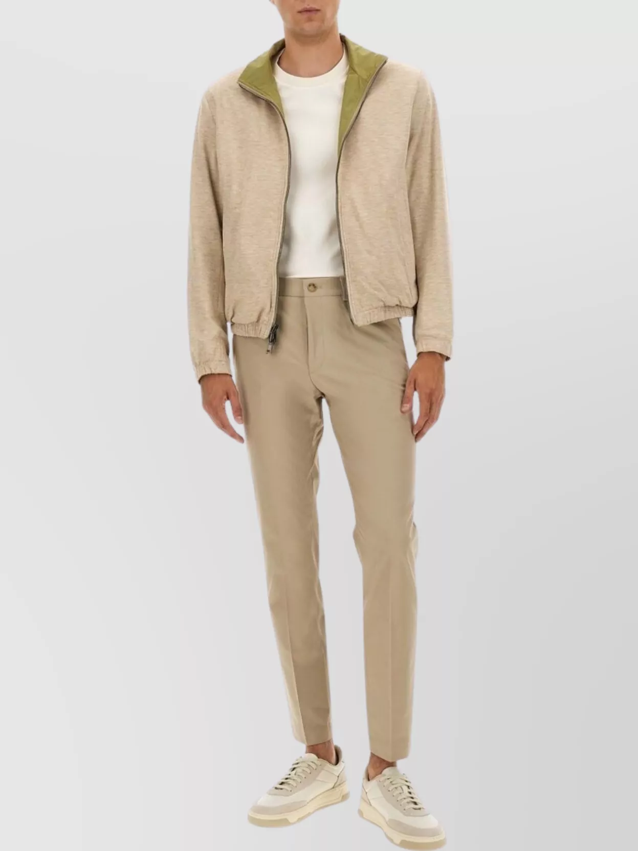Hugo Boss Reversible Jacket With Elastic Cuffs And Collar In Green