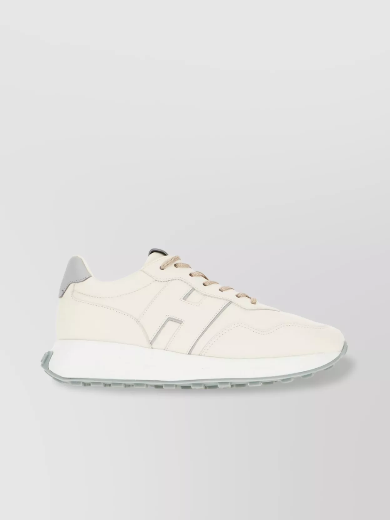 Hogan Leather Sneakers With Contrast Heel Tab In Neutral