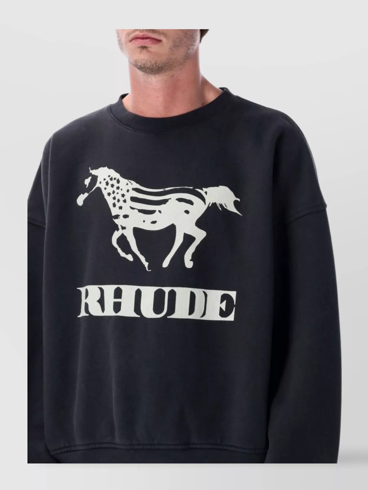 Rhude Oversized Cotton Crewneck Sweatshirt
