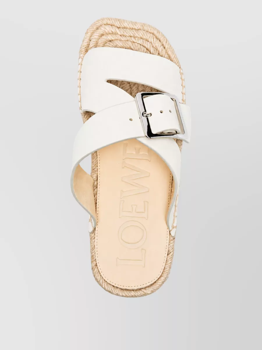 Loewe Paula's Ibiza Leather Buckle-Strap Sandals
