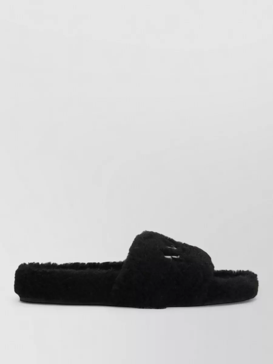Amiri Shearling Slide Sandal Open Toe Faux Fur