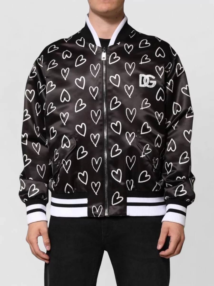 Dolce&Gabbana heart print bomber jacket