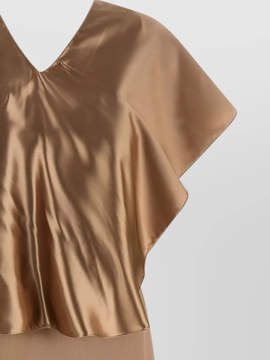 Fabiana Filippi Viscose Sweetheart Neckline Midi Dress With Matching Cape