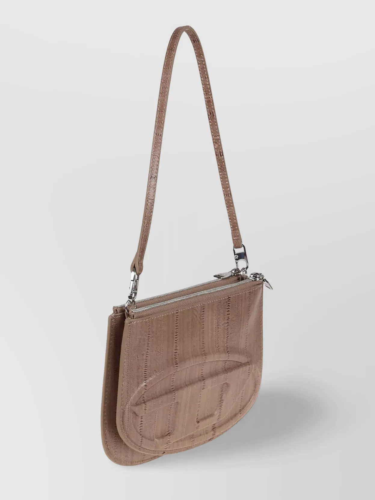 Diesel Italian Leather Cross-body Bag With Eel Skin Effect