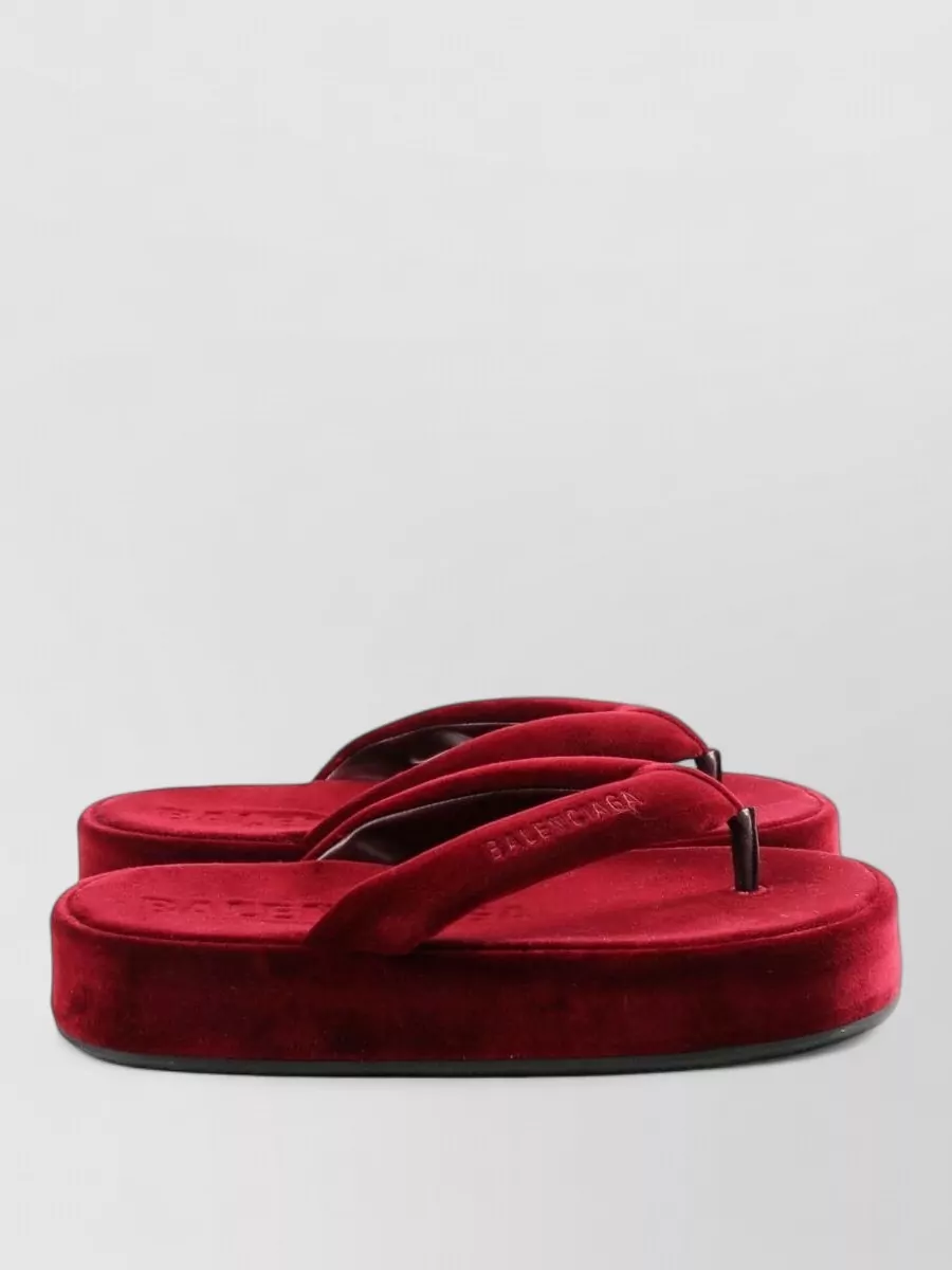 Balenciaga Velvet Thong Slippers