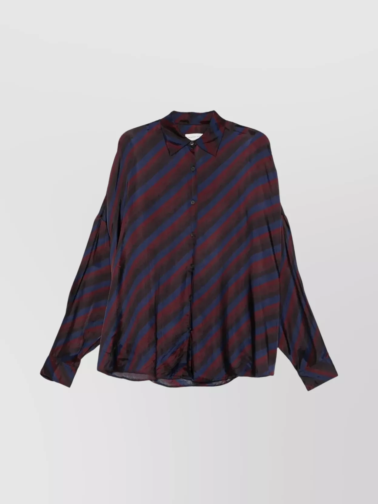 Dries Van Noten Striped Long Sleeve Collared Shirt In Multi