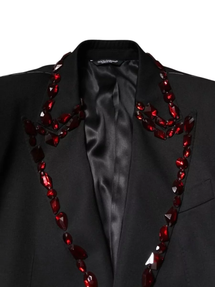 Dolce&Gabbana Crystal-Embellished Wool-Silk Blazer