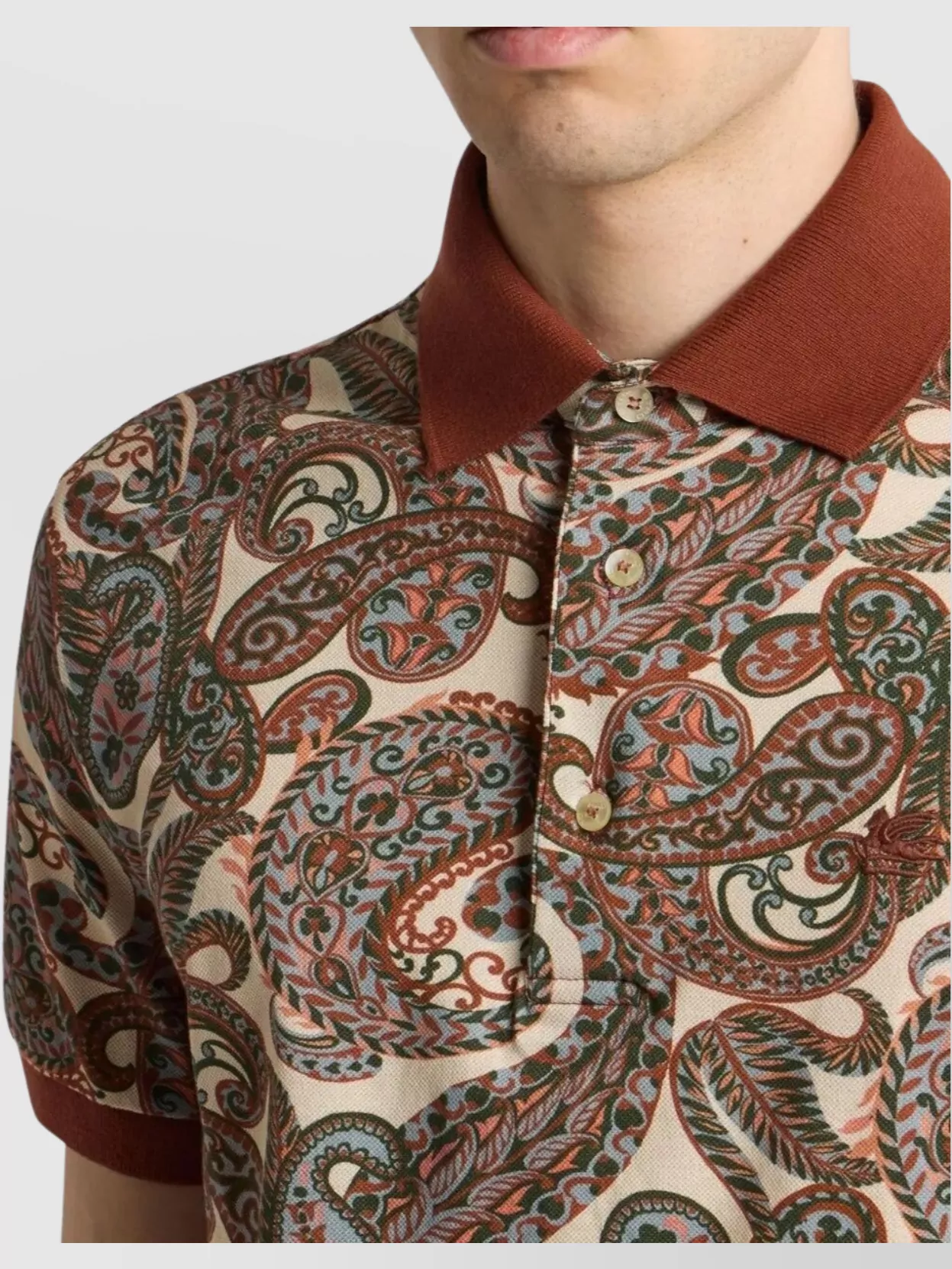 Etro Roma Polo Shirt Paisley Design