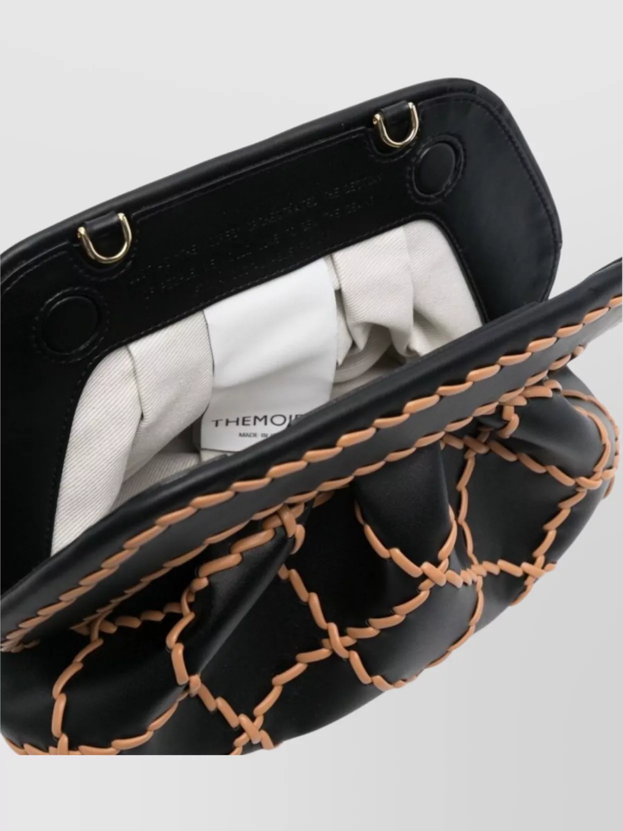 THEMOIRÈ QUILTED STITCHING TOP HANDLE CLUTCH BAG