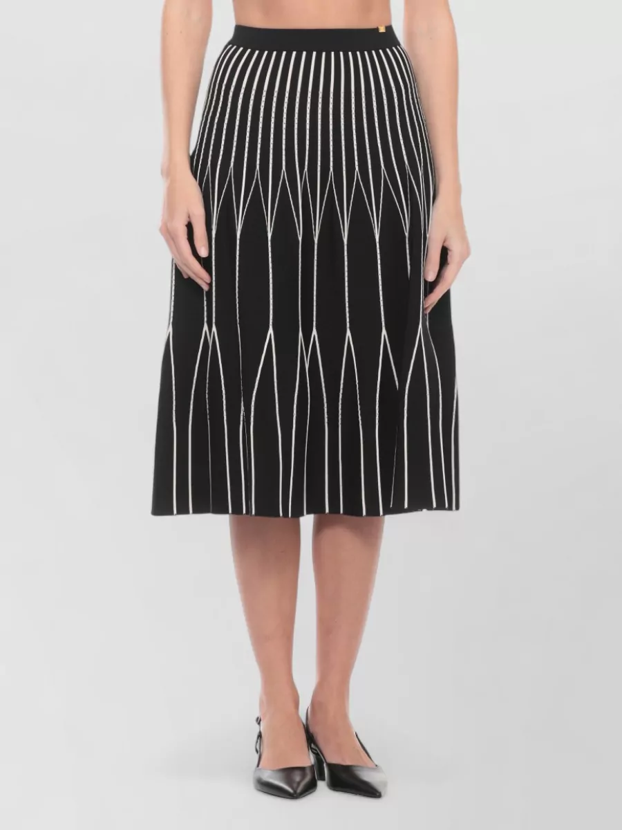 Elisabetta Franchi Patterned Knit A-Line Skirt