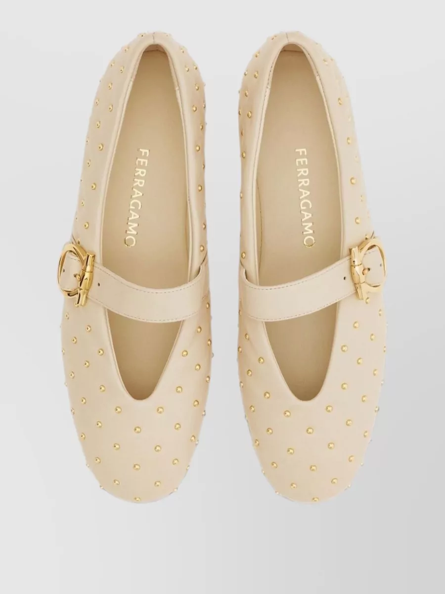 Ferragamo Leather Quilted Ballet Flats
