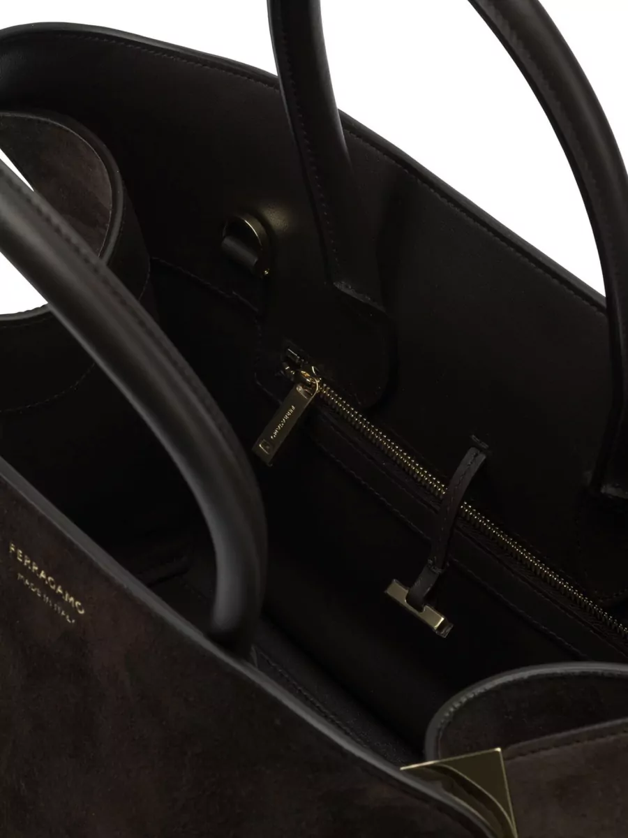 Ferragamo The Hug Bag Small Leather Tote Bag
