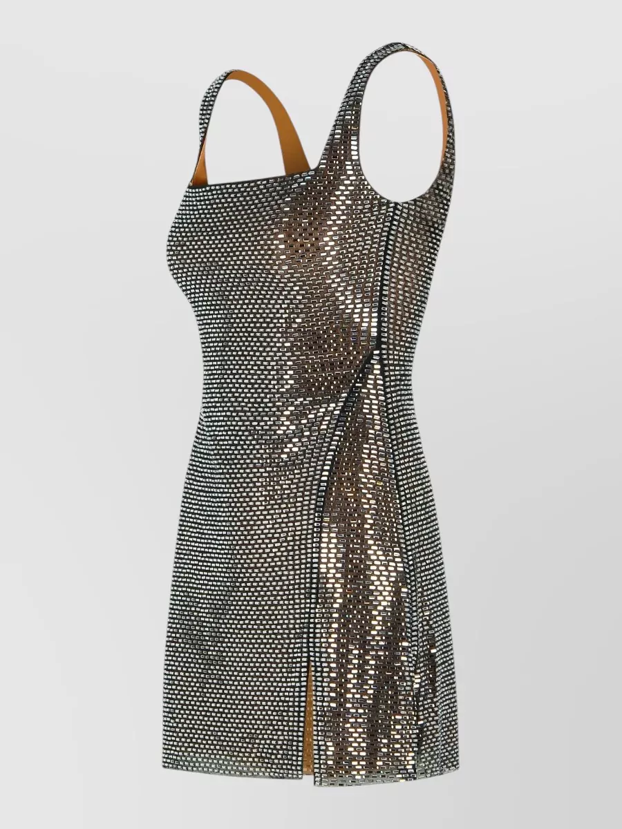 Self-Portrait Rhinestone Mesh Mini Dress