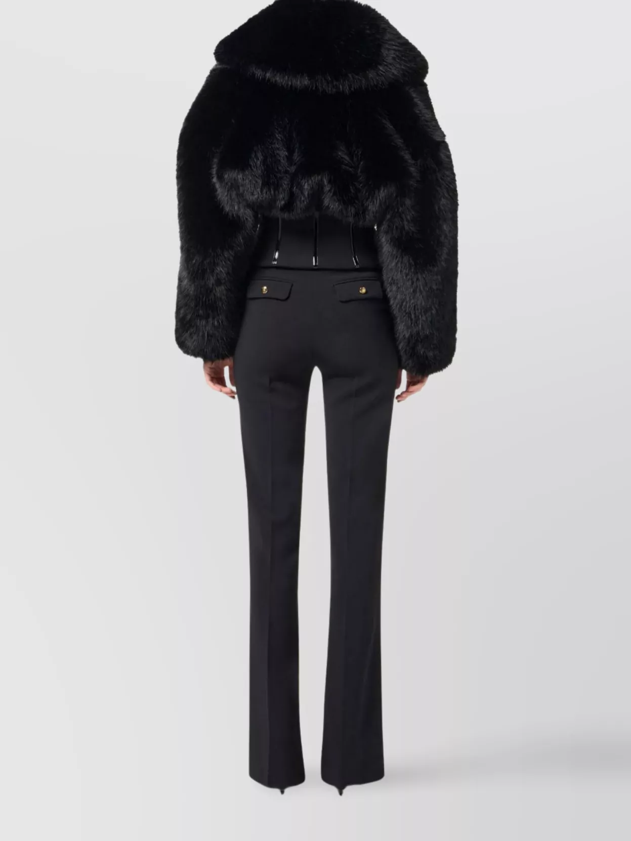Elisabetta Franchi Flared Trousers With Front Crease And Hardware