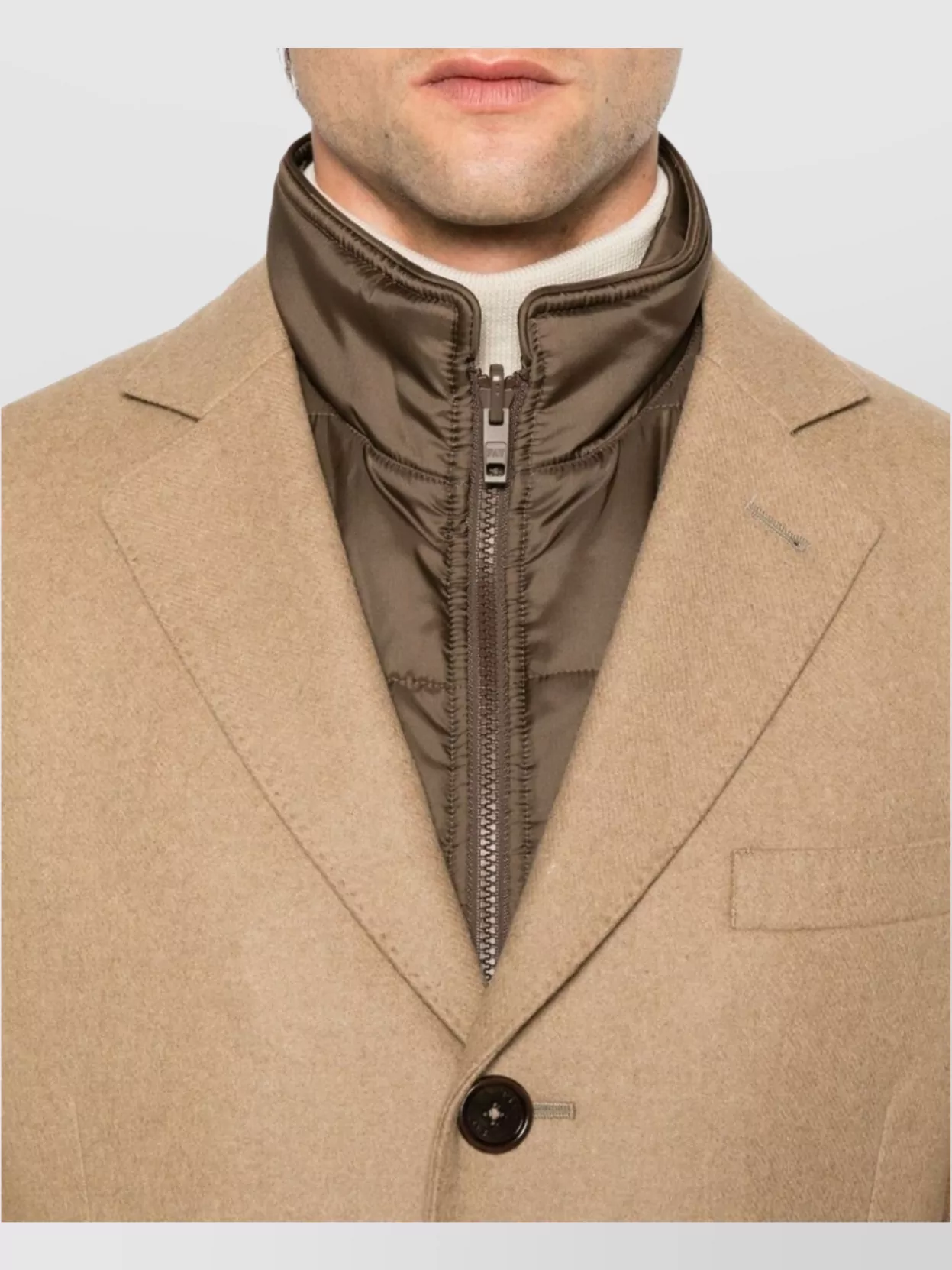 Fay Darted Silhouette Tailored Wool Coat In Neutrals