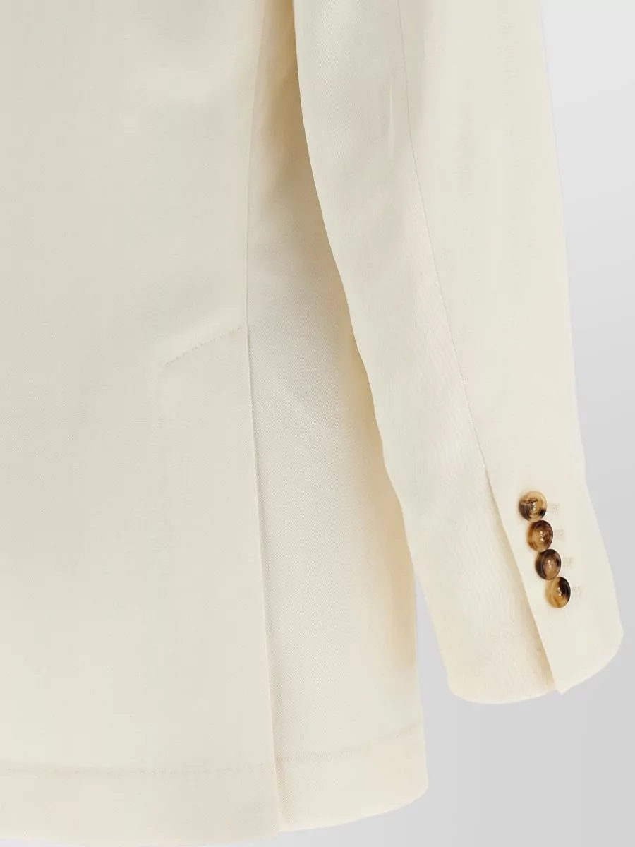 Brunello Cucinelli Linen Silk Blazer Double Breasted Notch Lapel