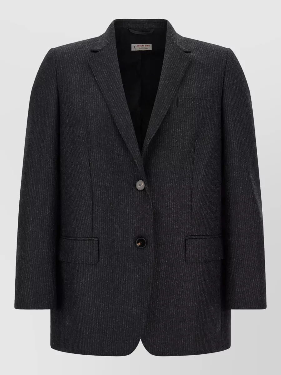 Alberto Biani Wool Pinstripe Single-Breasted Blazer