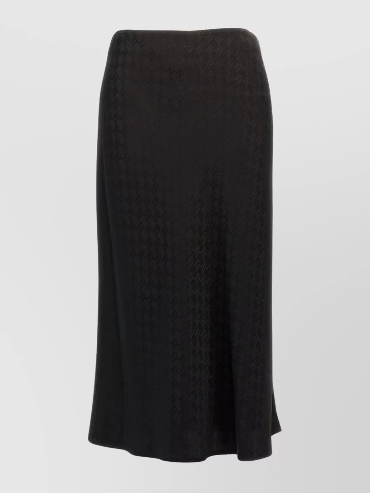 Elisabetta Franchi Logo-jacquard Satin Midi Skirt In Black