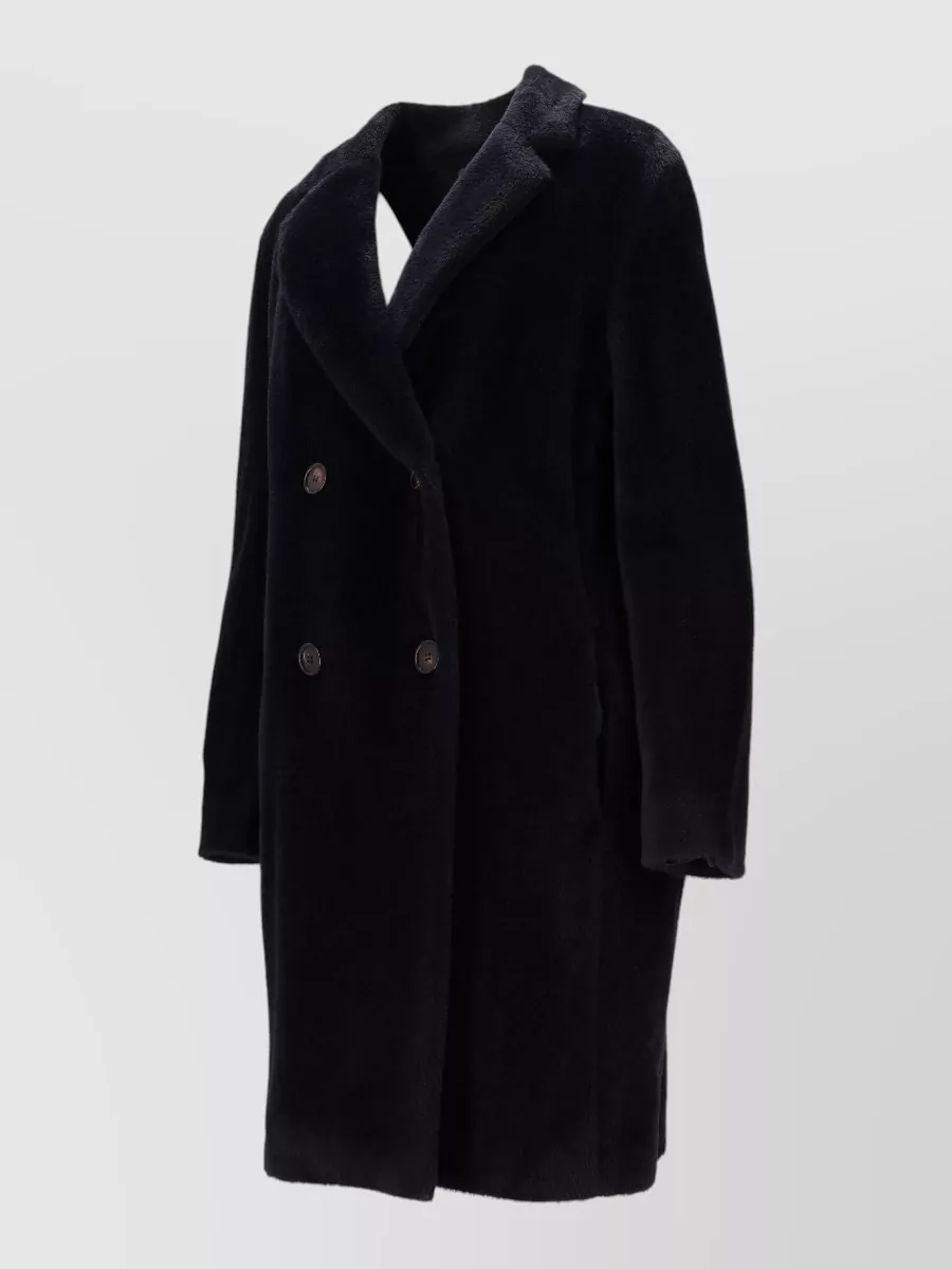S Max Mara Alpaca Virgin Wool Double Breasted Coat