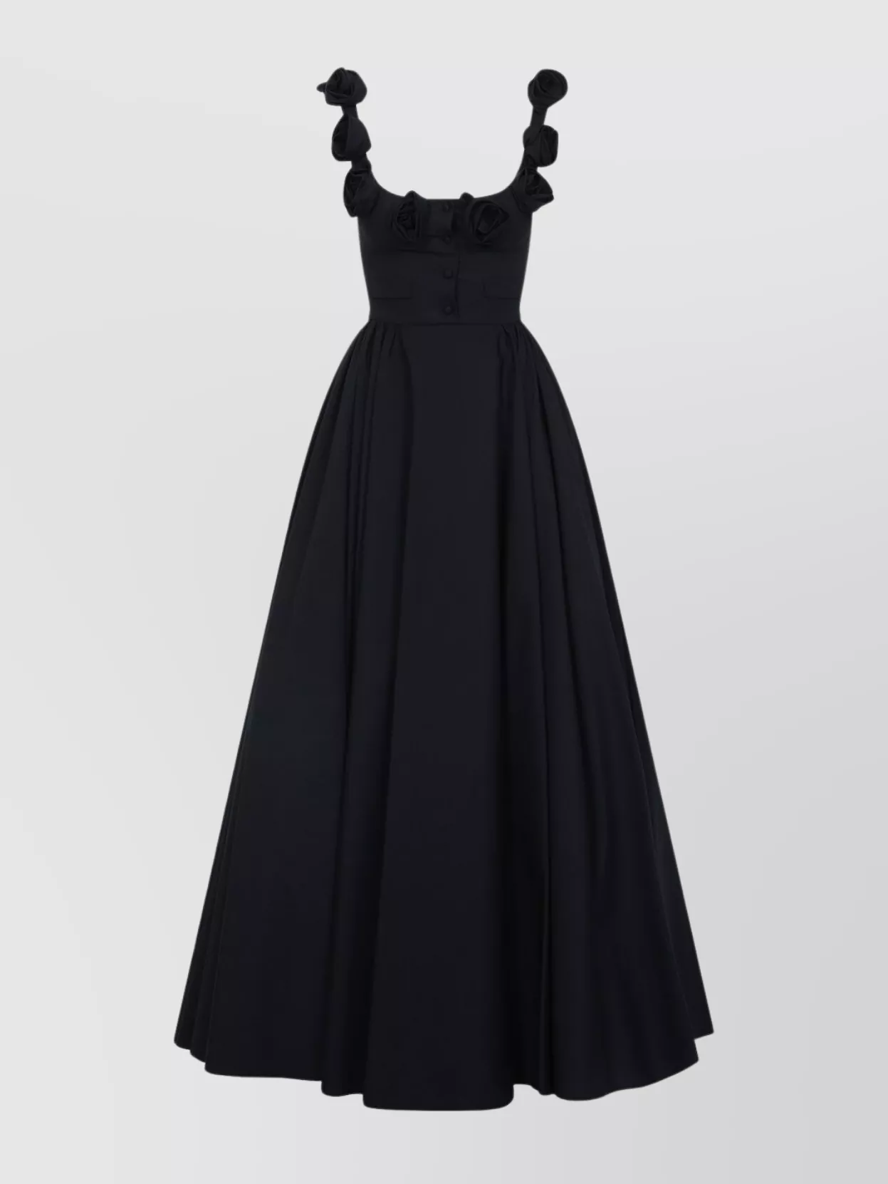 Giambattista Valli Cotton Long Dress Button Detailing