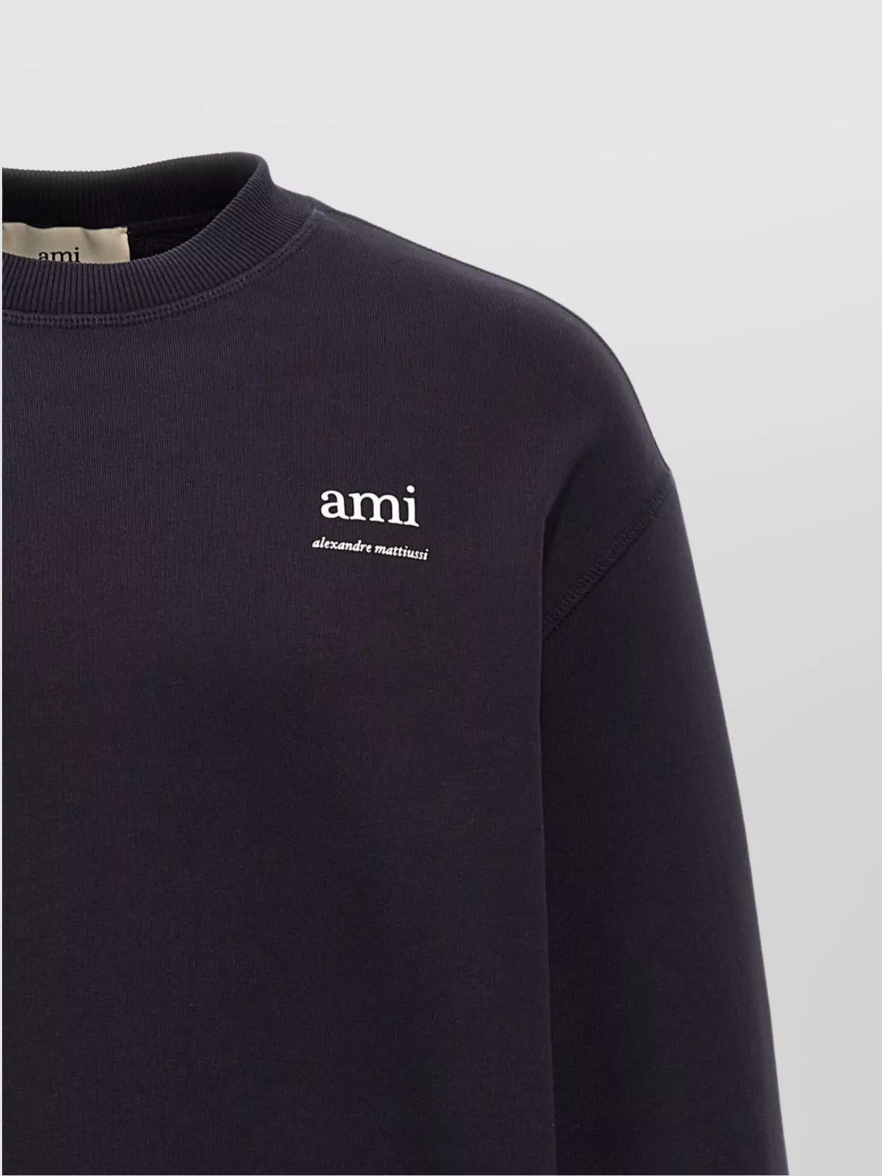 Shop Ami Alexandre Mattiussi Crew Neck Logo Sweater In Black