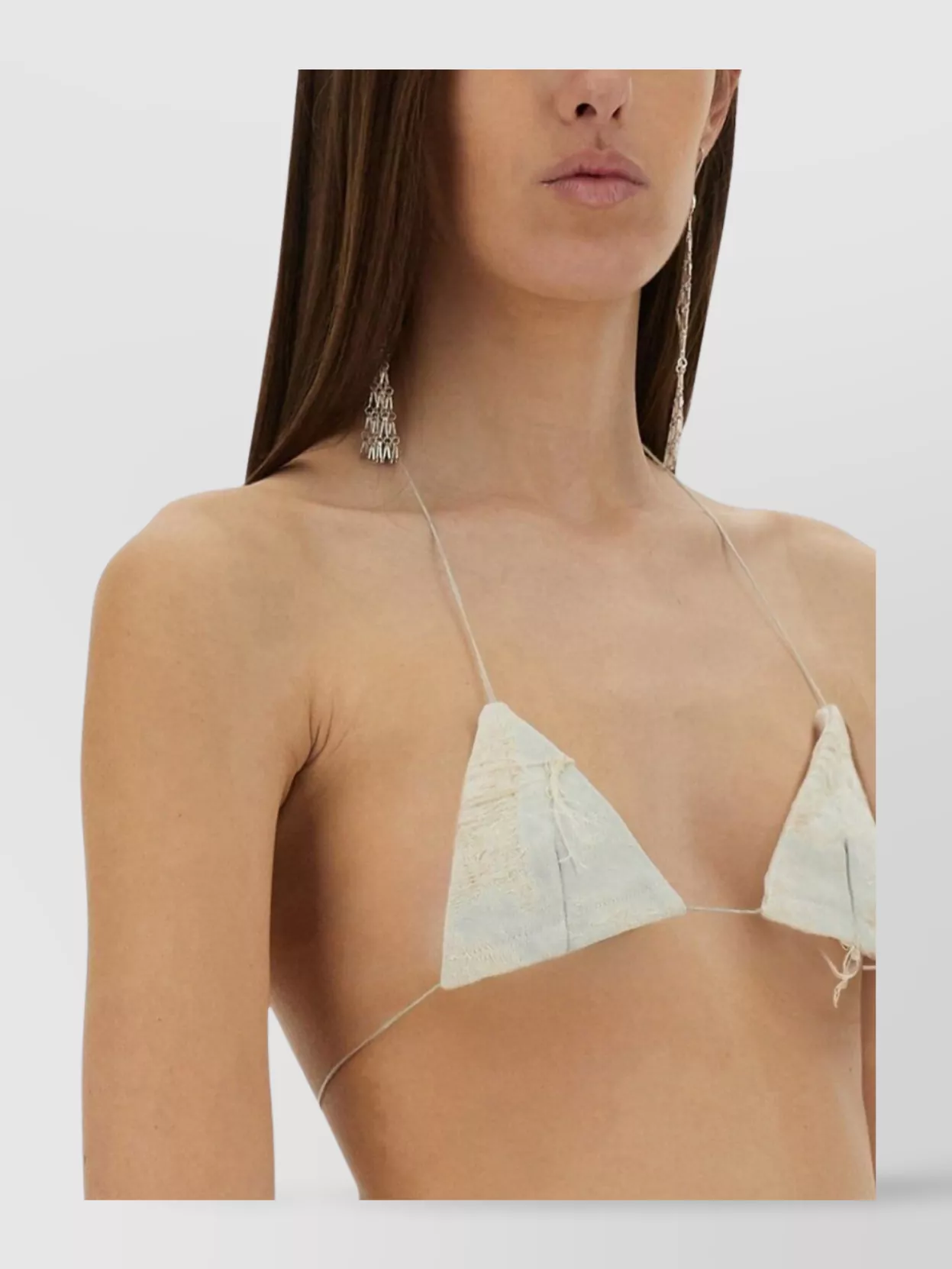 Shop Diesel Jacquard Denim High-waisted Triangle Top
