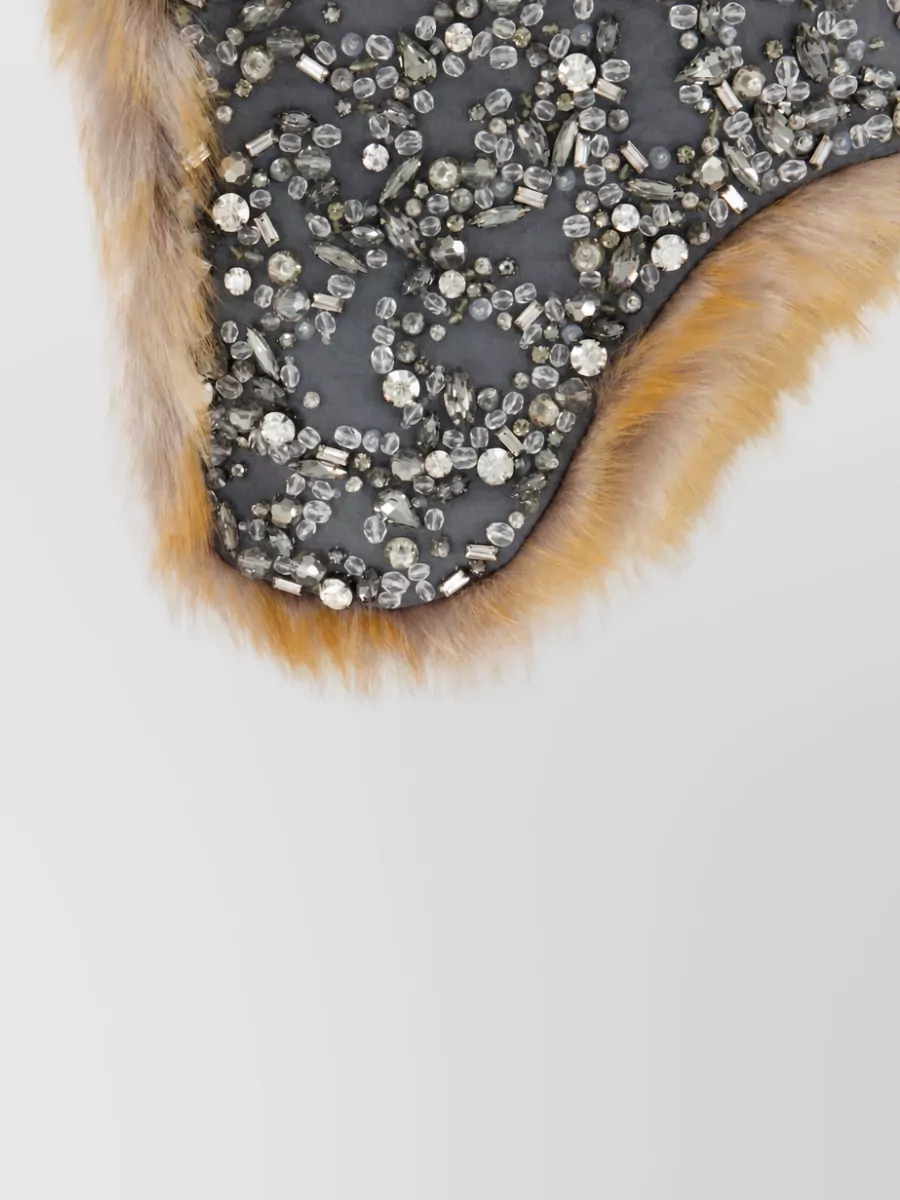 Miu Miu Wool Crystal-Embellished Trapper Hat