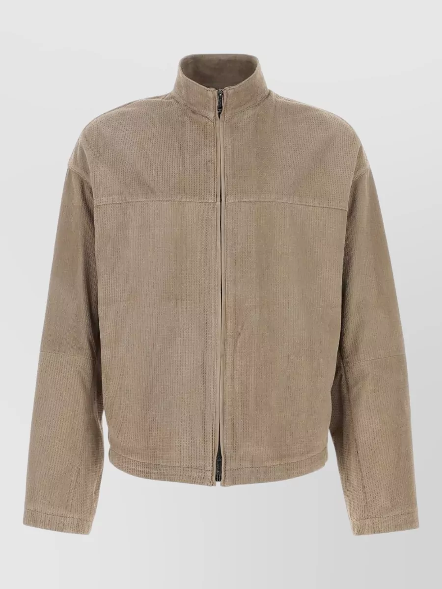 Emporio Armani suede single-breasted coat