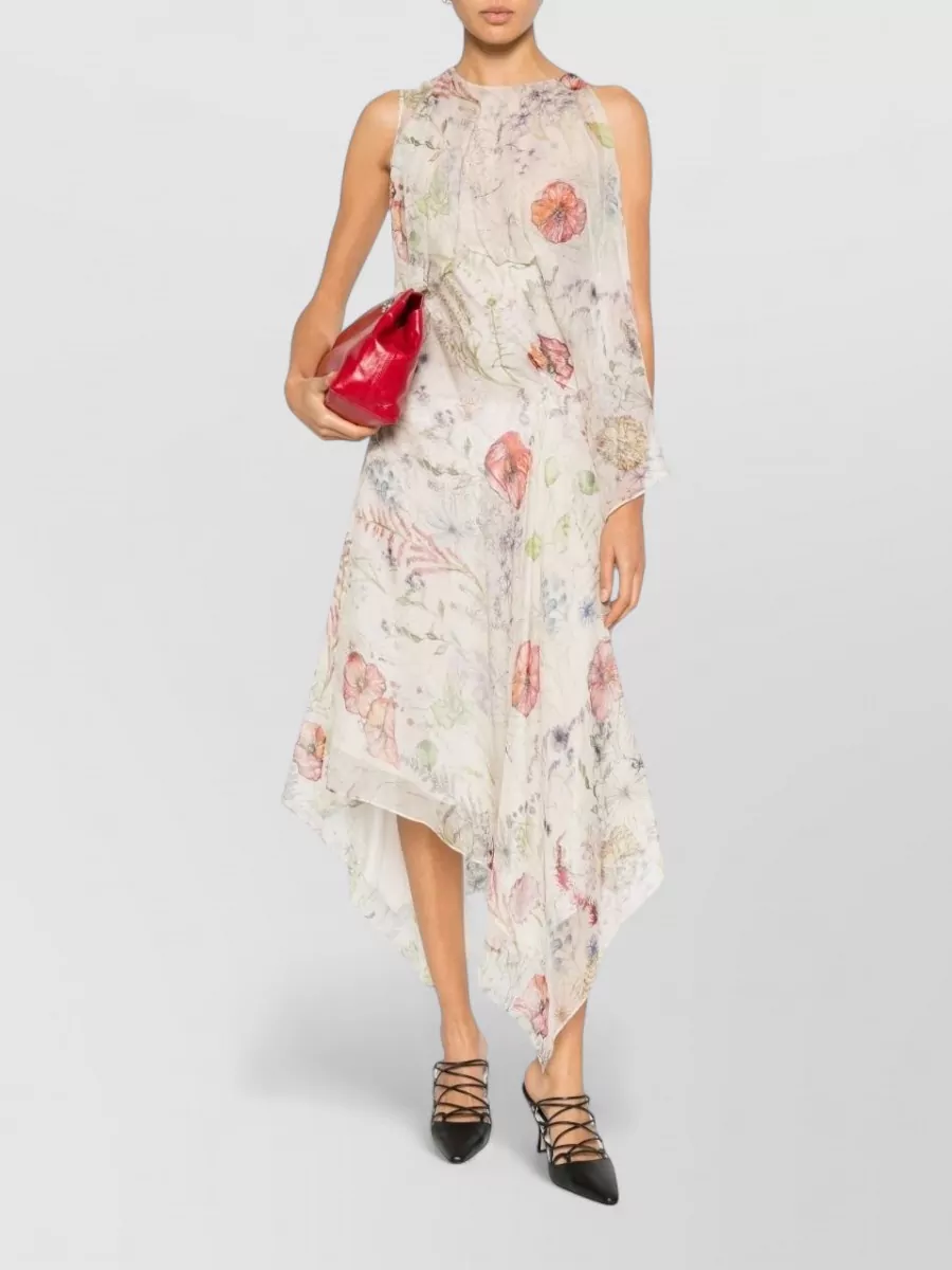 Alexander Mcqueen Knee Length Dress Asymmetric Hem Draped