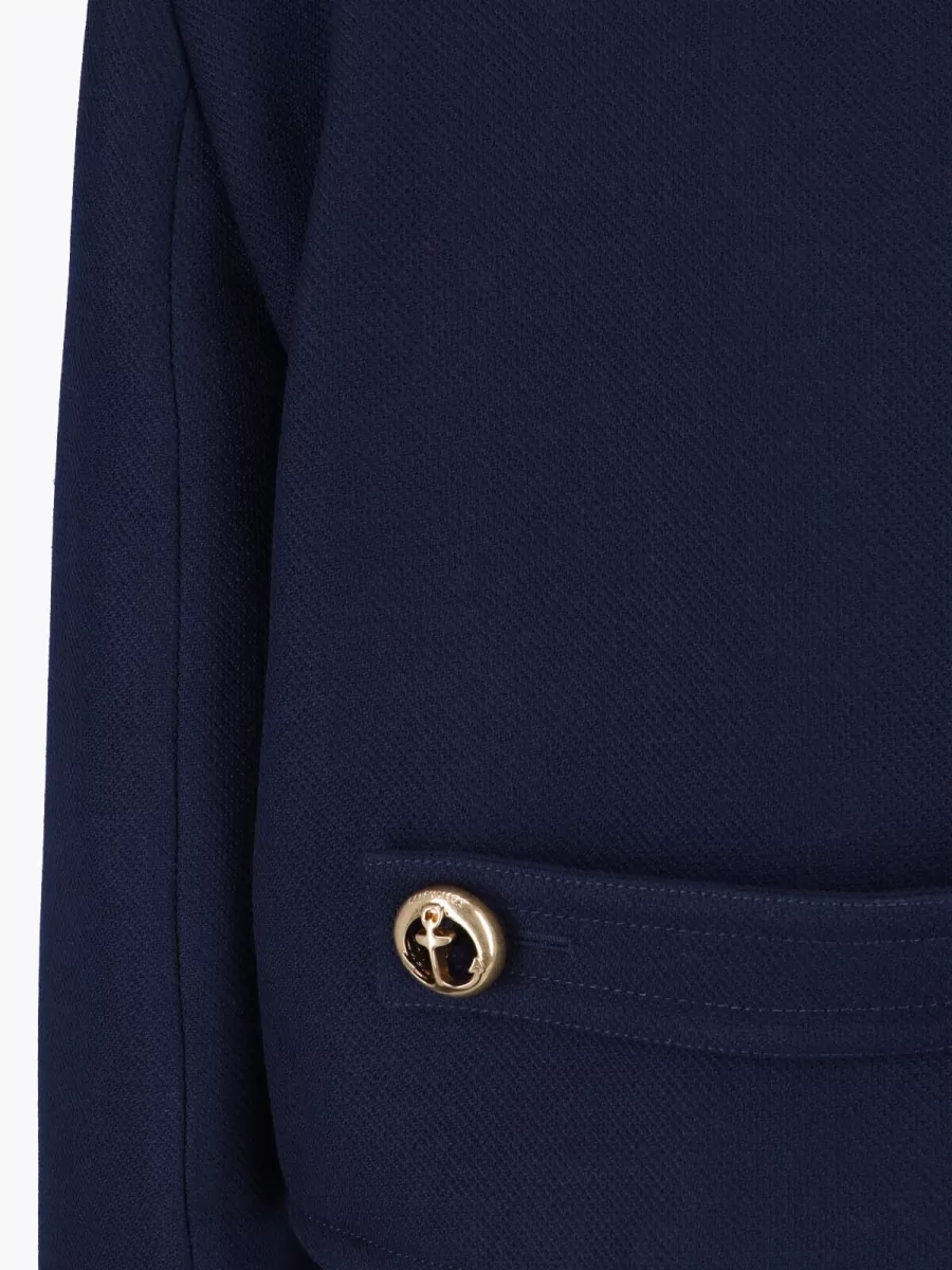 Balenciaga Wool Textured Cropped Double-Breasted Peacoat