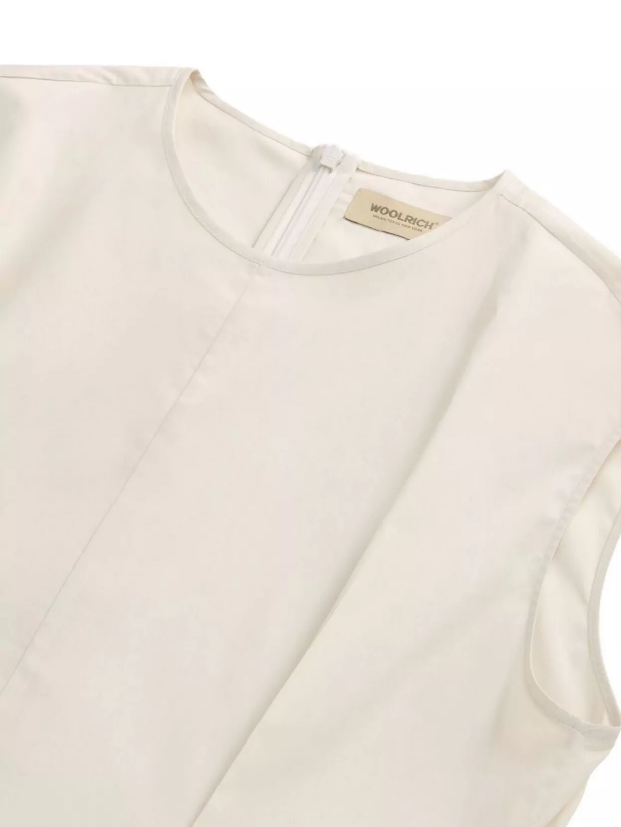Woolrich Sleeveless Crew Neck Belted Dress With Pockets
