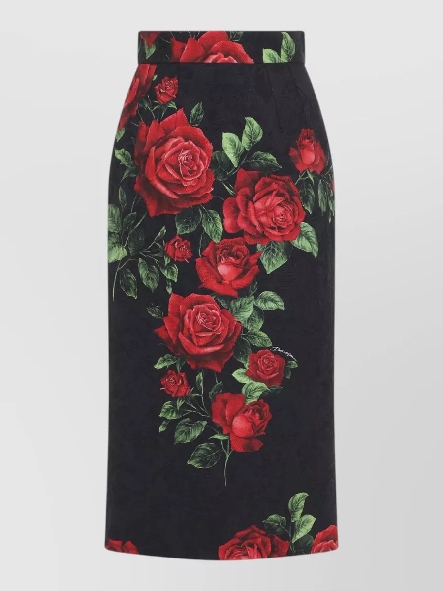 Dolce&Gabbana floral-print high-rise midi pencil skirt