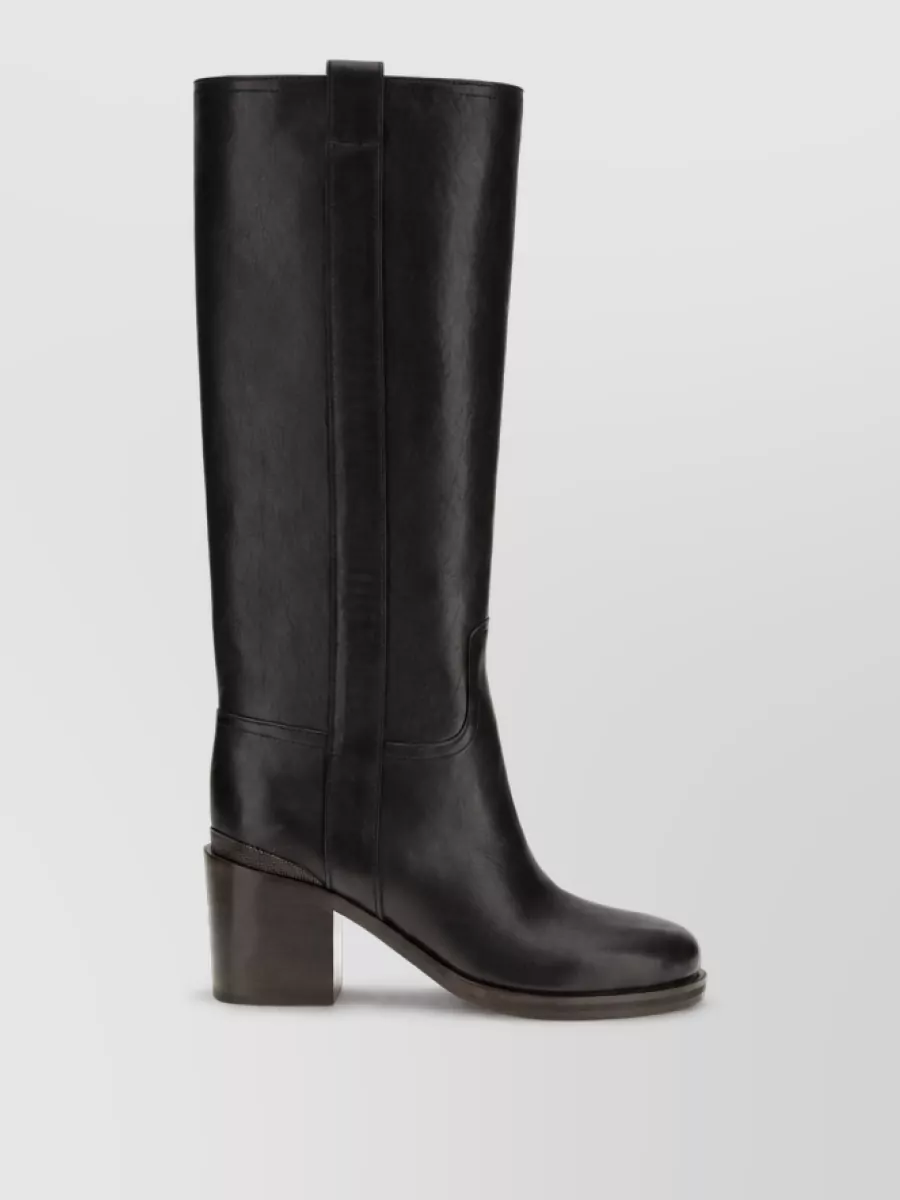 Brunello Cucinelli Calf Leather High Heel Boots