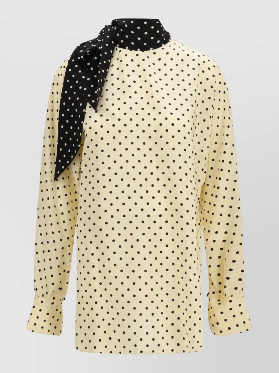 Valentino Silk polka-dot long-sleeve blouse