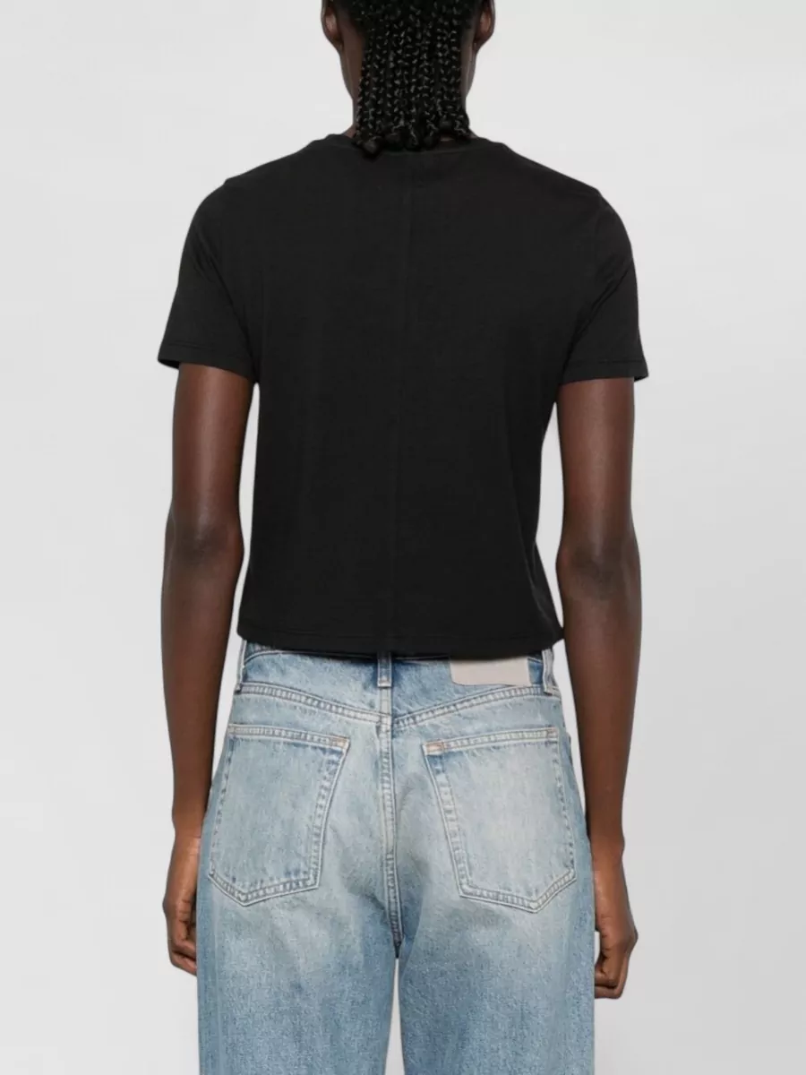 Alice + Olivia Cotton Crystal Embellished Cutout T-Shirt
