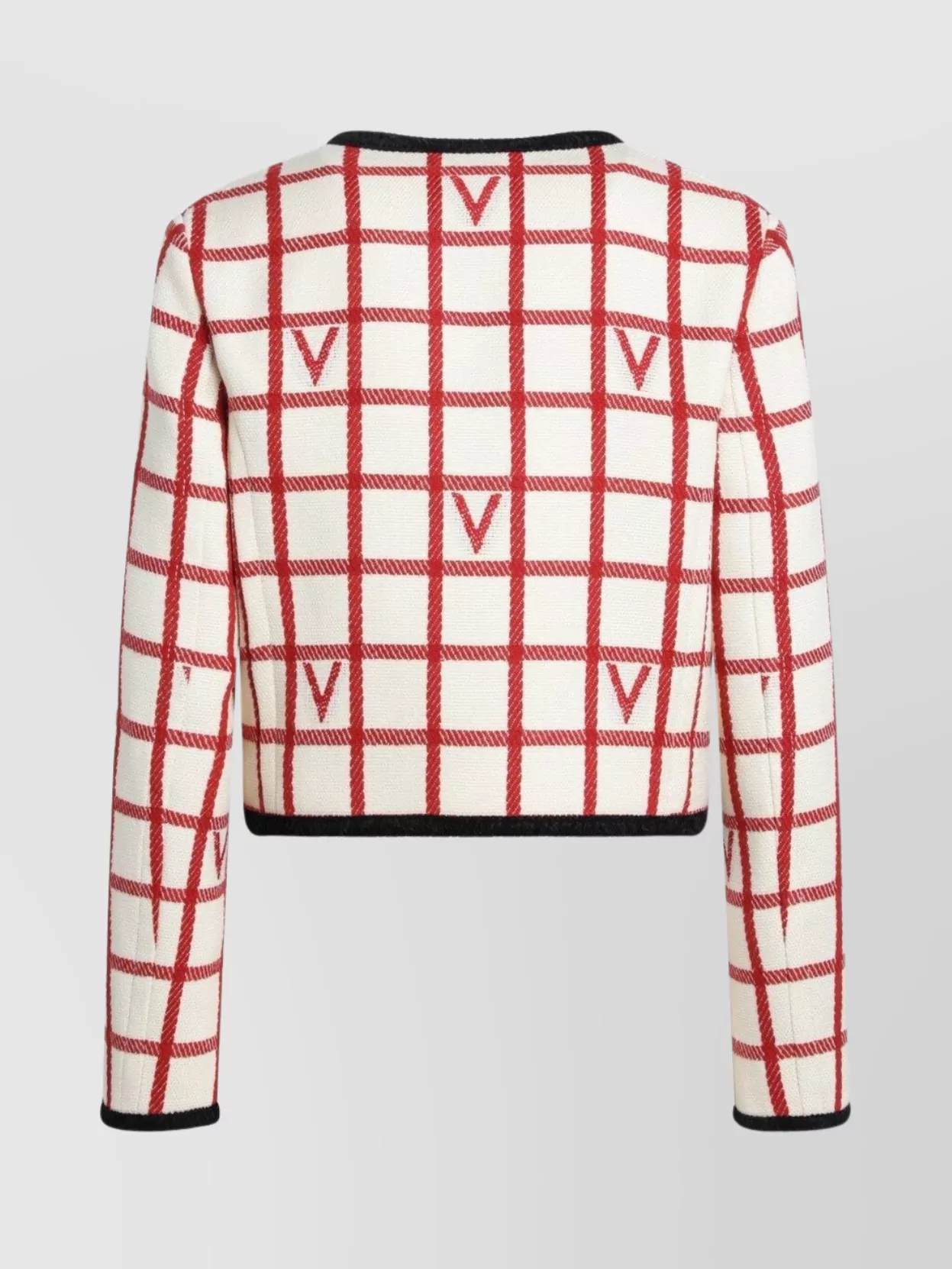 Valentino Garavani Ivory Jacket With Check Vlogo Pattern
