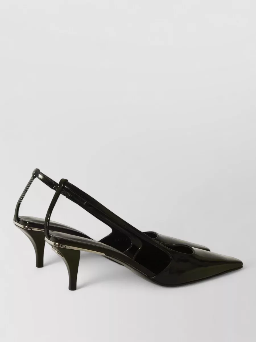 Gucci Leather Crystal-Embellished Slingback Pumps