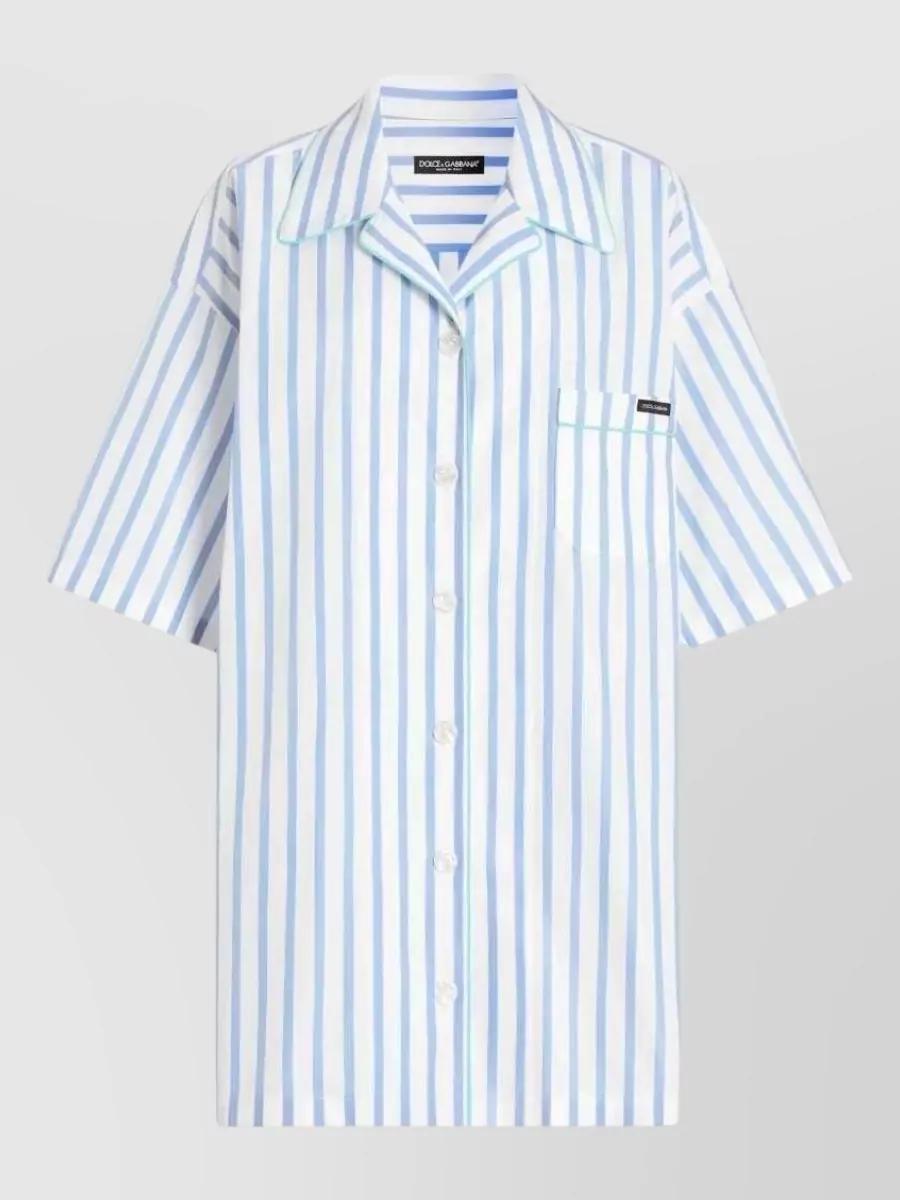 Dolce&Gabbana striped short-sleeve bowling shirt
