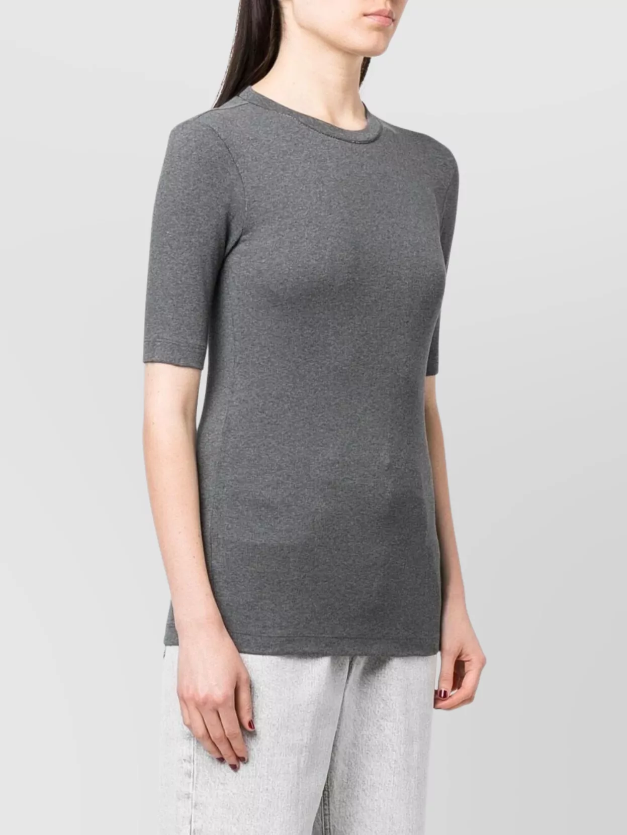 Brunello Cucinelli Short Sleeve Crew Neck Top With Keyhole