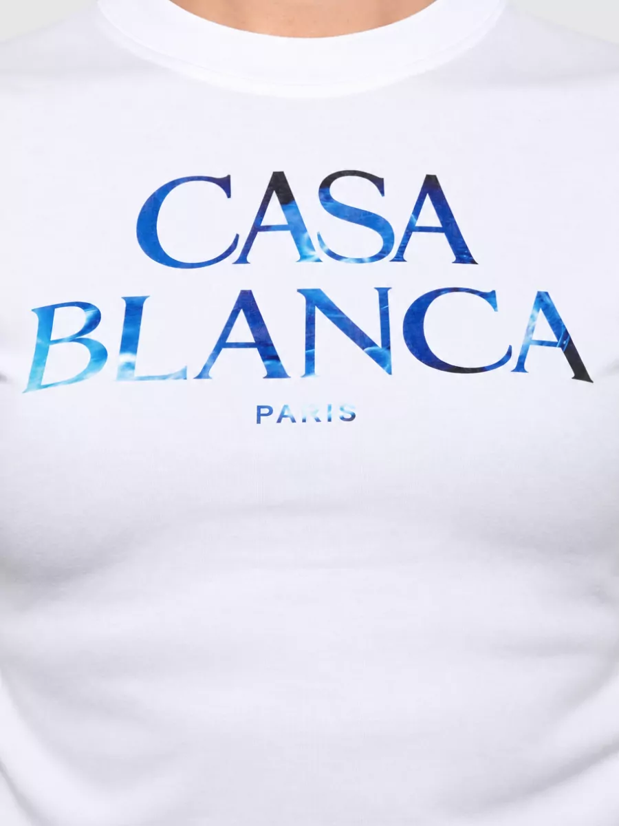 Casablanca Logo Print Short Sleeve T Shirt