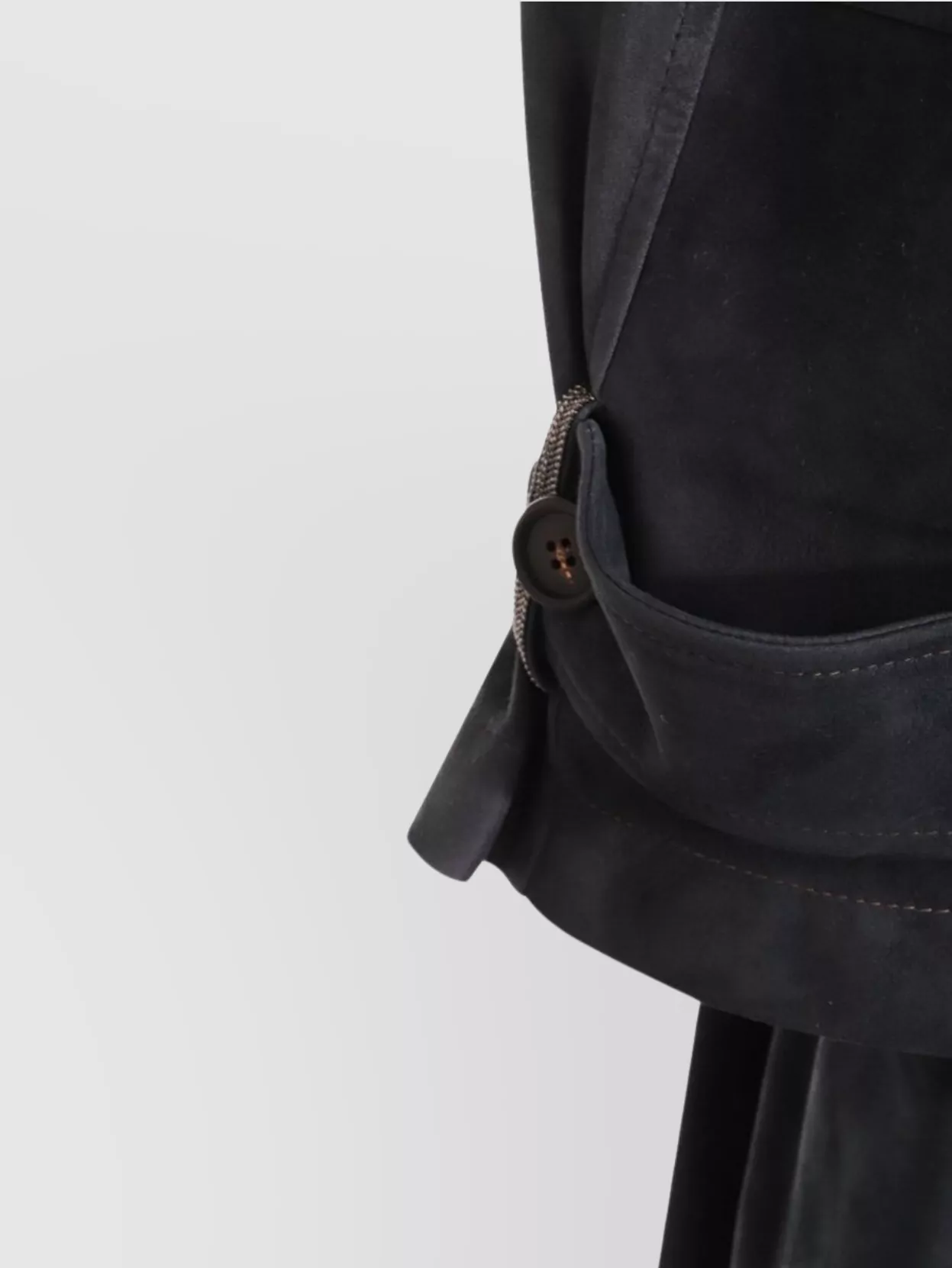 Brunello Cucinelli Leather Belted Waist Double-Breasted Jacket