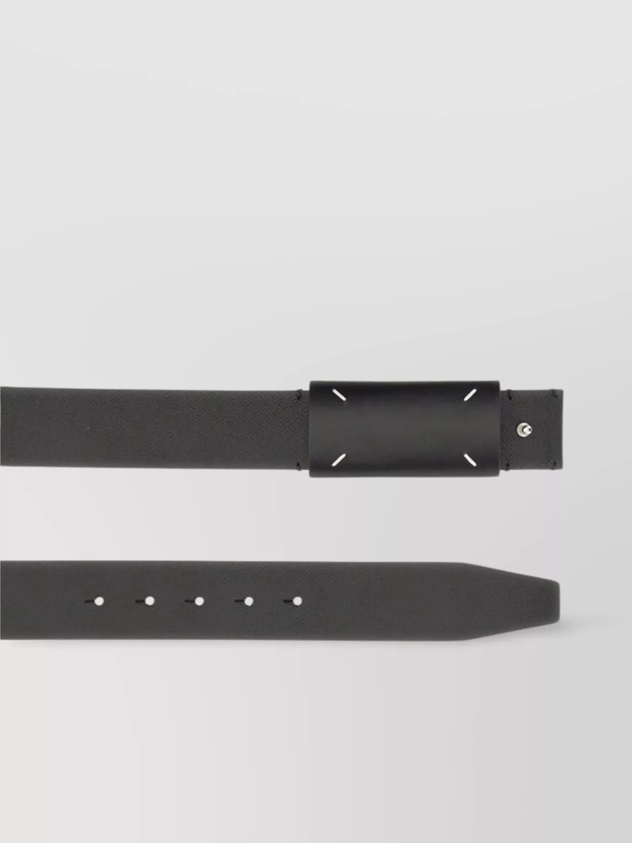 Maison Margiela Buckle Detail Textured Leather Belt