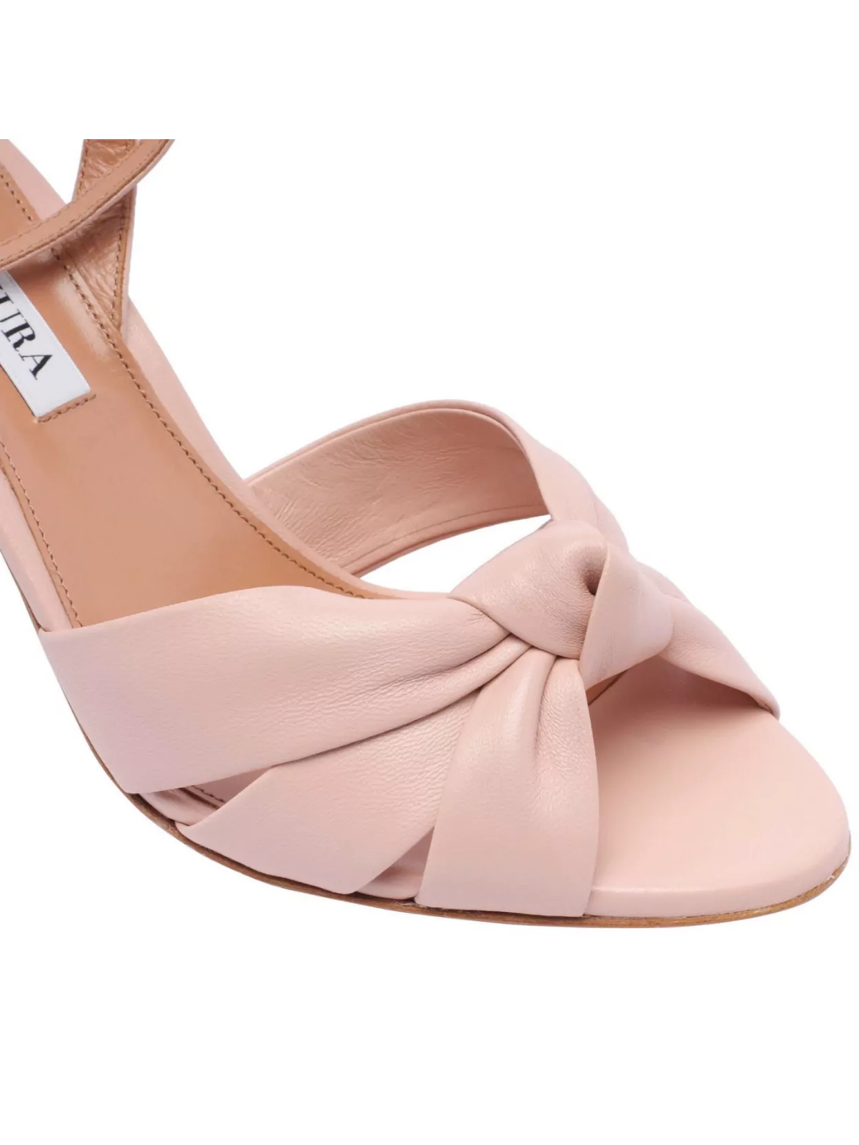 Aquazzura Heeled Sandals With Ankle Strap And Knotted Detail