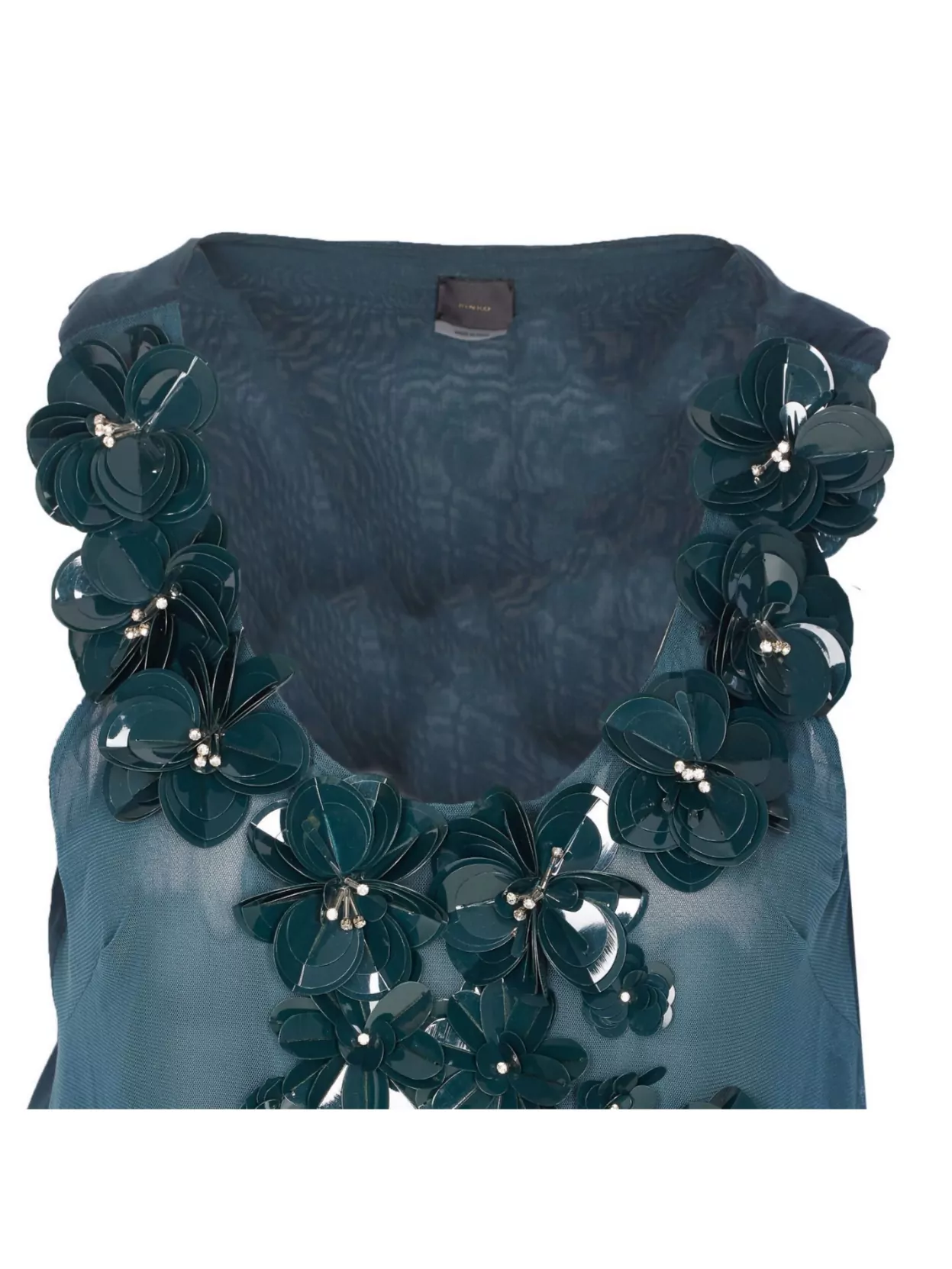 Pinko Sleeveless Scoop Neck Top Sequins