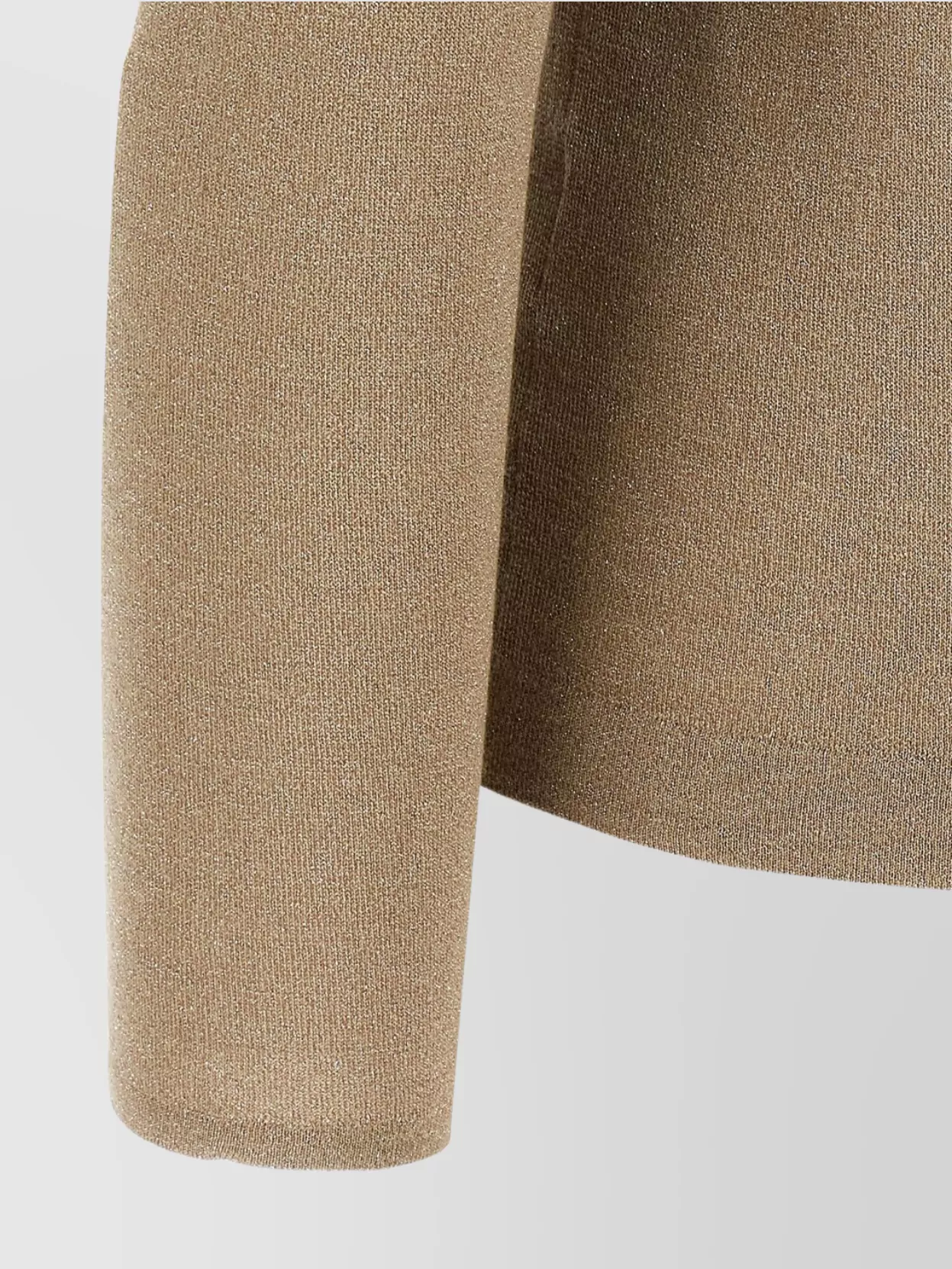 Brunello Cucinelli Shimmering Metallic Knit Sweater With Long Sleeves