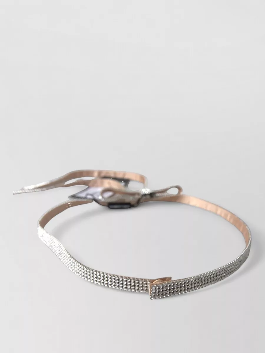 Dolce&Gabbana silk crystal-embellished bow waist belt