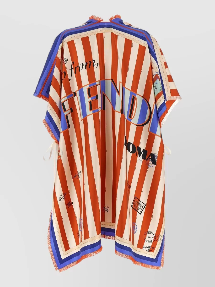 Fendi Silk Printed Poncho