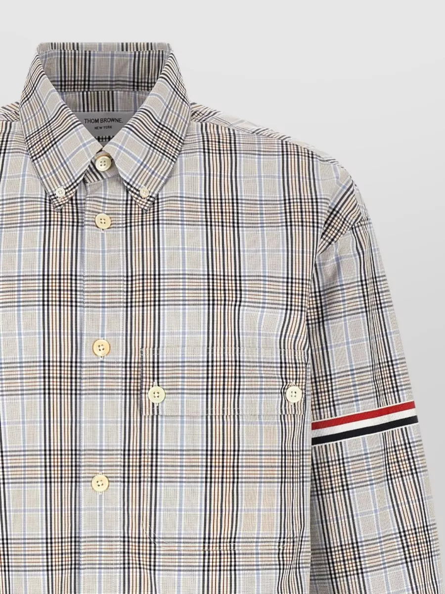 Thom Browne Checked Cotton Poplin Oversized Long-Sleeve Shirt